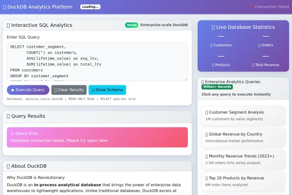 Screenshot of DuckDB Demo