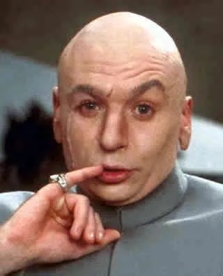 Dr. Evil with pinky finger on lip