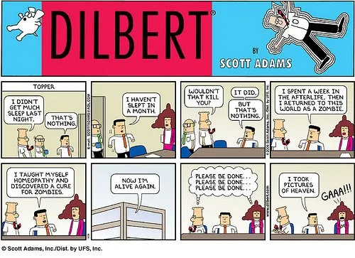 Third panel of Dilbert's The Topper comic strip