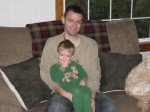 My nephew Evan and I Thanksgiving morning. Love the bed head. :)