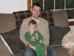 My nephew Evan and I Thanksgiving morning.  Love the bed head.  :)