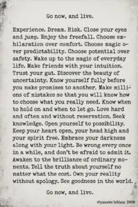 Go Now, And Live
