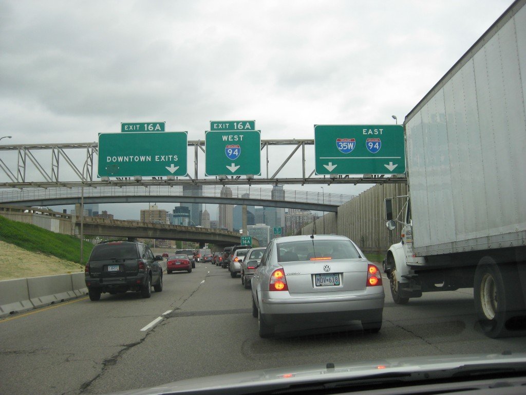 Rush hour traffic into Minneapolis