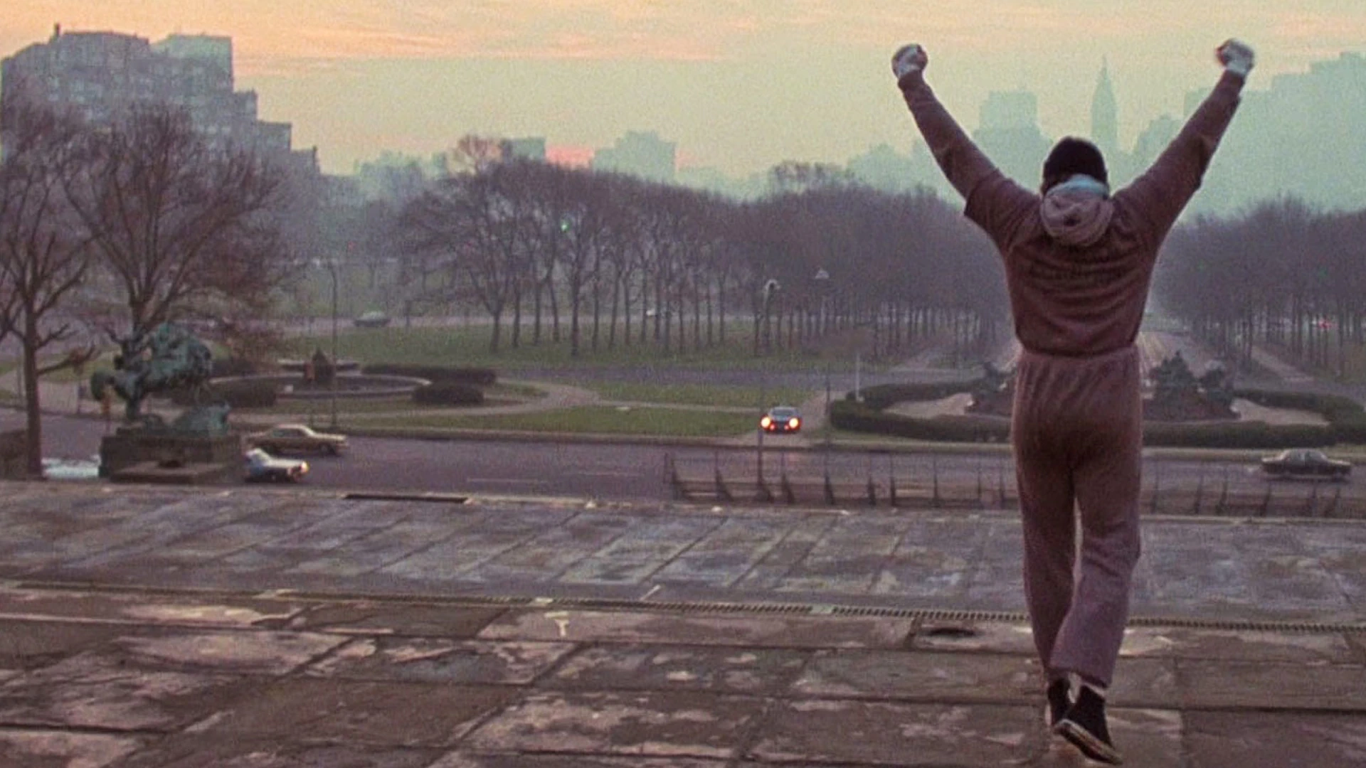 Rocky Balboa training in iconic scene