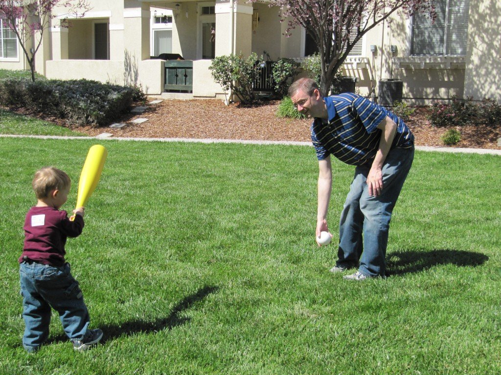 Tyler playing baseball