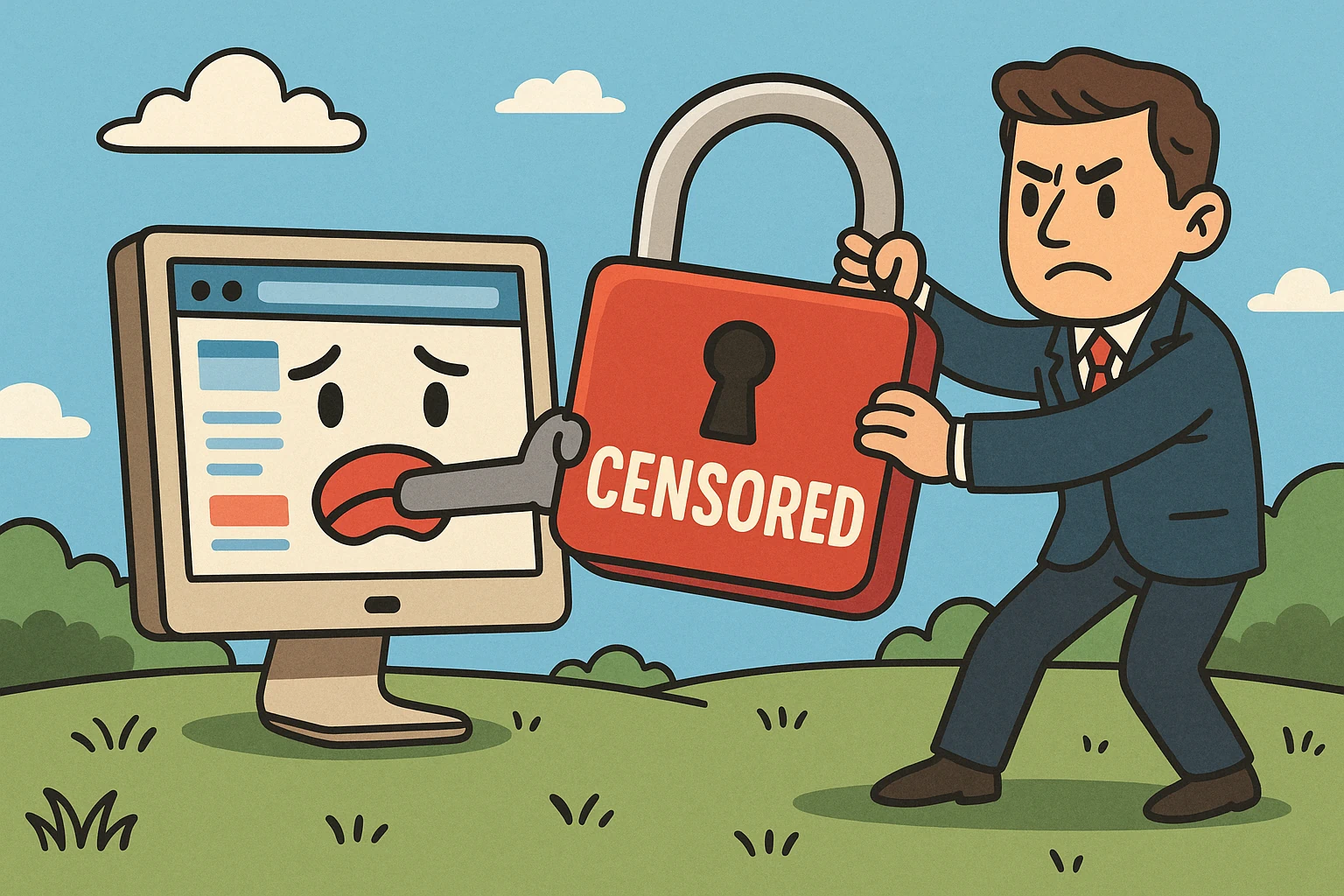 Internet censorship concept